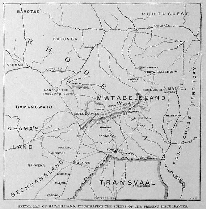 map of matabililand